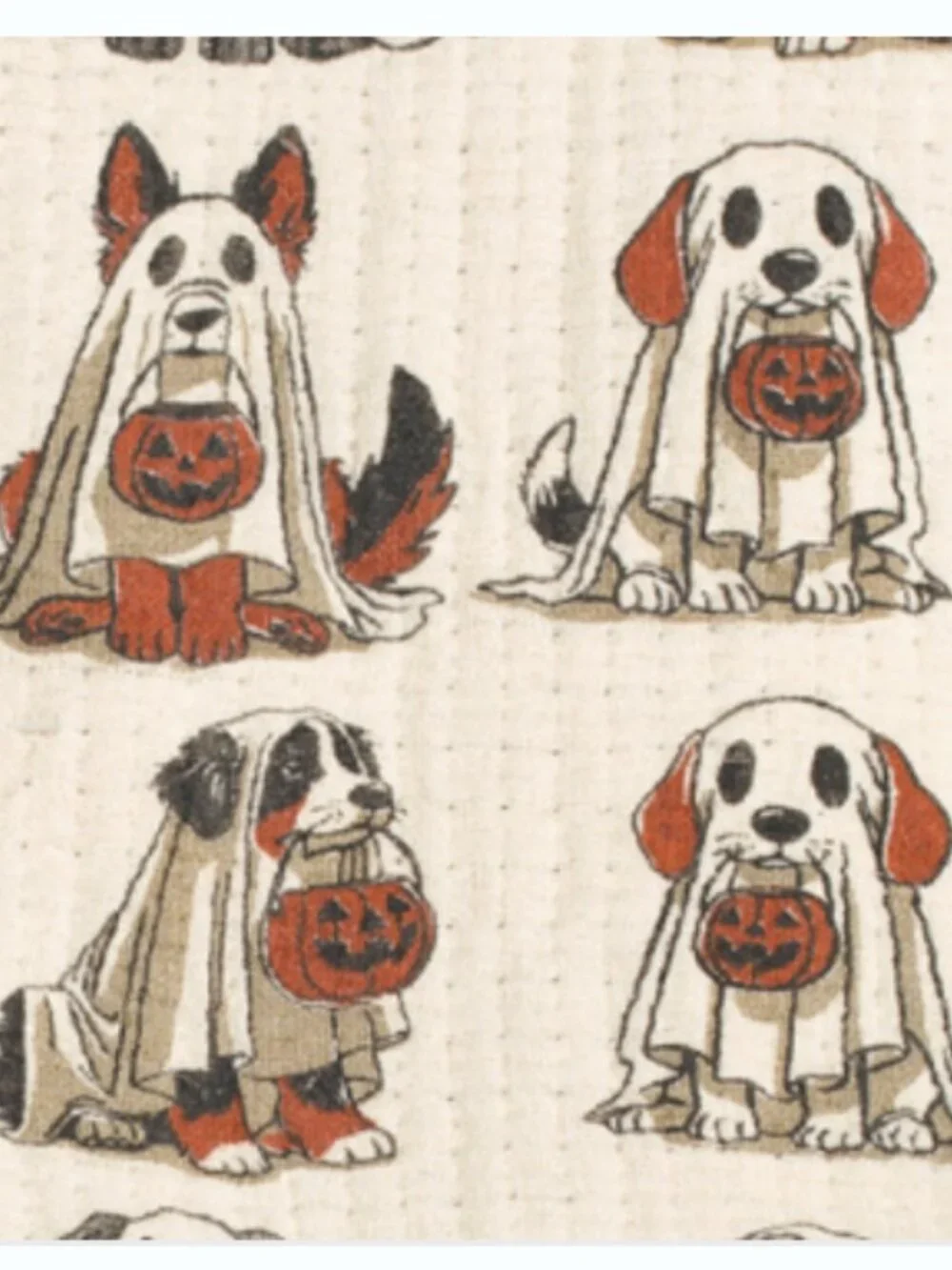 WELL DRESSED HOME Halloween Dogs Ghost Costume Reversible Cotton Throw Blanket